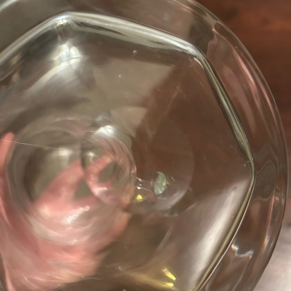 Vintage Clear Cut Glass Carafe Pitcher with Lid Cup Night Set - Picture 4 of 6